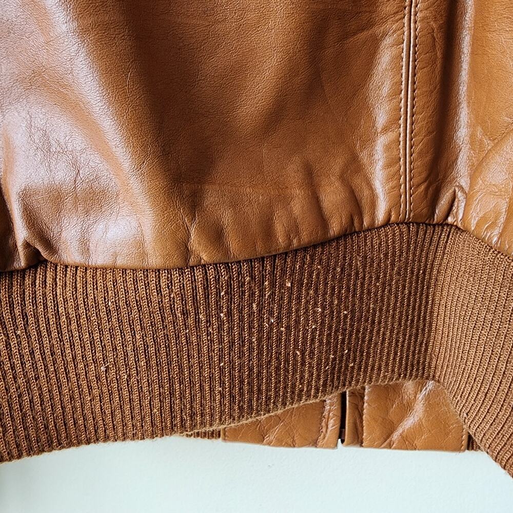 Vintage Bermans Leather Jacket Mens Size 46 Brown Removable Liner Bomber Biker - Picture 8 of 14